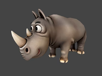 Modern Cartoon Animal Cartoon Rhino 3d model