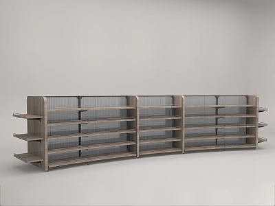 Wooden Display Shelves With Multiple Layers Modern Open Design For Retail Store 3d model