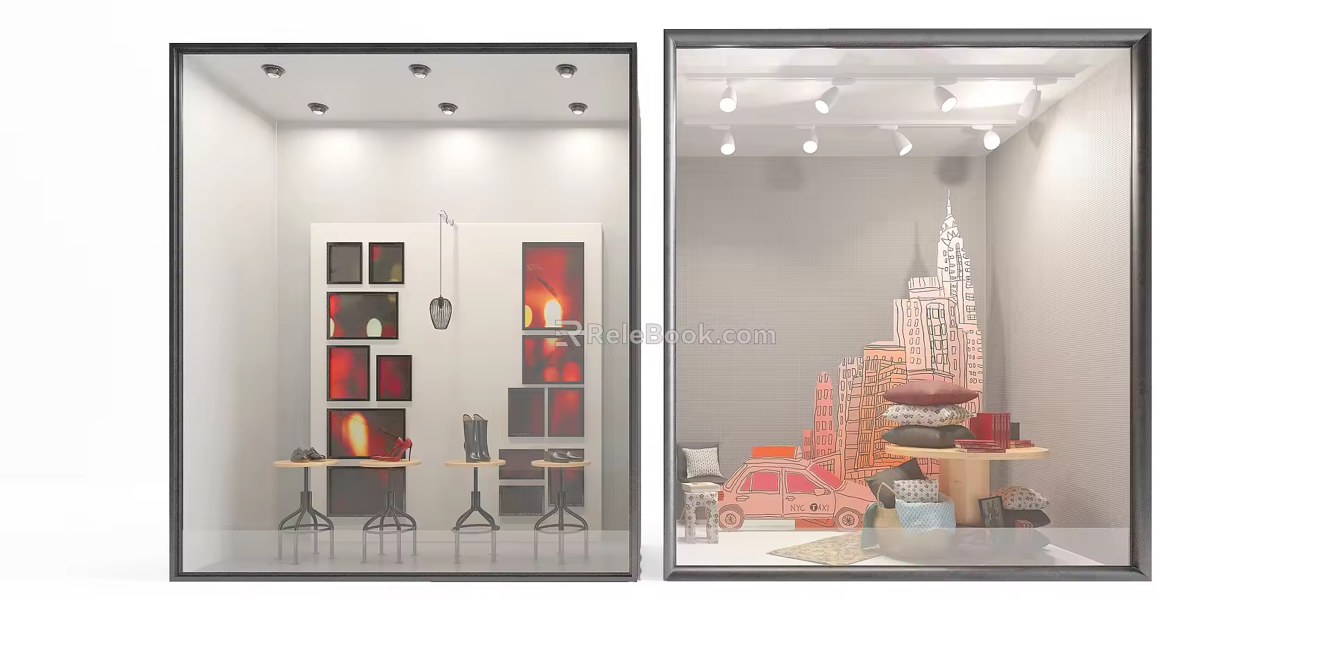 Modern Window Commercial Window Display 3d model