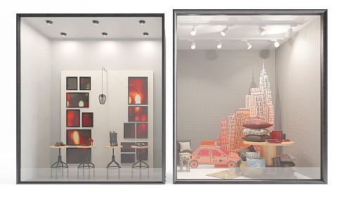 Modern Window Commercial Window Display 3d model