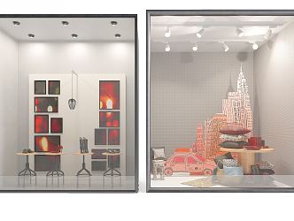 Modern Window Commercial Window Display 3d model