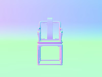 Minimalist Armchair Design With Sleek Lines And Colorful Gradient Backdrop 3d model