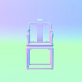 Minimalist Armchair Design With Sleek Lines And Colorful Gradient Backdrop