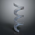 Elegant Modern Spiral Staircase With Sleek Metal Railings And Light Colored Steps