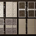 Wardrobe With Various Door Patterns Including Diamond Rose Geometric And Quilted Designs 3d model