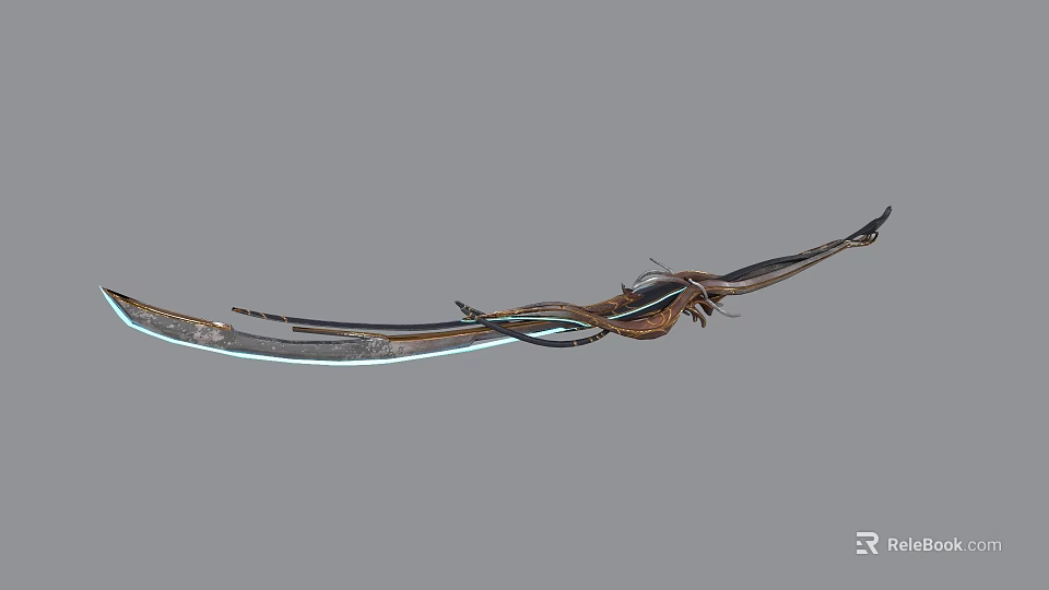 Futuristic Weapon With Blue Glowing Blade And Intricate Decorative Design 3d model 