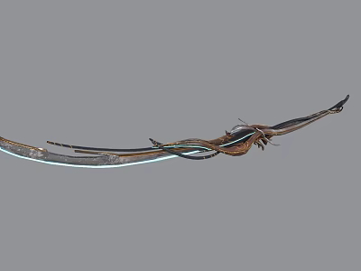 Futuristic Weapon With Blue Glowing Blade And Intricate Decorative Design 3d model