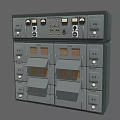 Heavy Duty Electrical Industrial Equipment With Control Panels Meters Buttons And Drawer Units