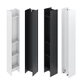 Modern Storage Cabinets With White And Black Design And Open Shelves