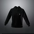 Casual Black Hoodie Featuring Simple Design And Small White Chest Logo