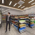 Modern Bright Supermarket Interior With Orderly Shelves And Rich Varieties Of Quality Daily Groceries
