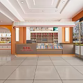 Modern Supermarket Grocery Store Interior With Product Shelves Snacks Drinks And Checkout Counter