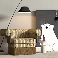 Retro Quiet Single Sofa Ancient Single Sofa Retro 3d model