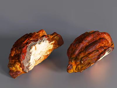 Natural Looking Rockery Stones With Red Brown Yellow Textures For Garden Decor 3d model