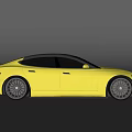 Yellow Sports Car With Black Roof Sleek Design And Alloy Wheels