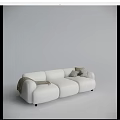 Modern three-seat sofa multiplayer sofa 3d model