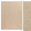 Light Brown Textured Square Rug with Linen Material for Modern Home Decor