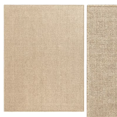 Light Brown Textured Square Rug with Linen Material for Modern Home Decor 3d model