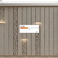 Modern Room Divider Interior With Decorative Striped Panels And Embedded Lighting 3d model