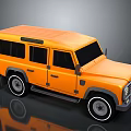 Orange Four Door Off Road Vehicle With Rugged Design Black Windows And Roof Rack