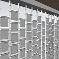 Modern Grid Design Background Wall With Gray White Frames For Interior Decor 3d model