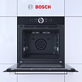 Modern Kitchen Oven Appliance With Black Interior And Control Panel Design Features 3d model