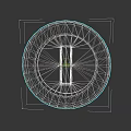 Golden Circular Metallic Design With Shiny Surface And Central Vertical Bar
