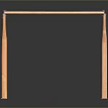 Modern Long Rectangular Structure With Metal Frame Zebra Stripe Top And Orange Legs