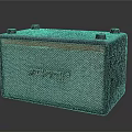 Vintage Blue Textured Portable Speaker With Top Knobs And Brand Logo