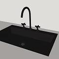 Modern Kitchen Sink Faucet With Two Handles And Stainless Steel Basin Design