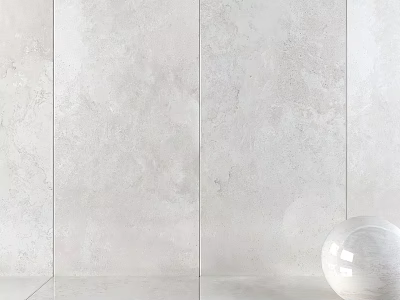 Light Colored Textured Wall Tiles With Modern Smooth Sphere Decor Element 3d model