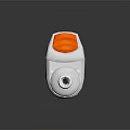 White Handheld Computer Accessory With USB Port Digital Display And Orange Buttons
