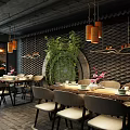 New Chinese Dining Table and Chair Combination Table and Chair Combination 3d model