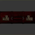 Vintage Red Leather Suitcase With Metal Clasps And Classic Handle Design
