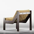 Beige Fabric Upholstered Single Sofa With Padded Seat Backrest And Dark Wooden Legs Modern Design