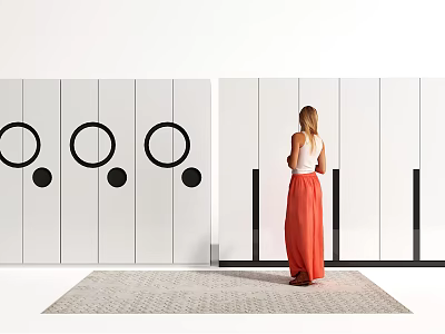 modern wardrobe cute wardrobe women carpet 3d model