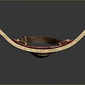 Ancient Red Shield With Golden Wings Arrows And Round Metal Boss Design