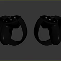 Black VR Controllers Electronic Gaming Device With Ring Design And Button Layout