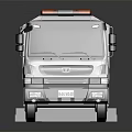 White and Gray Eco Energy Refuse Truck with Orange Warning Lights and 51 ST Logo
