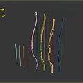 Multiple Colored Traditional Bows Displayed In Row With Different Designs