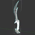 Dark Fantasy Weapon With Sharp Blade Red Glowing Accents And Intricate Hilt