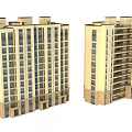 Modern High Rise Residential Buildings With Beige Exterior Numerous Windows And Balconies