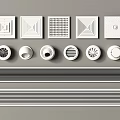 Various Air Conditioner Vent Designs Including Square Round And Rectangular Styles 3d model