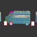 Blue Fish and Chips Food Truck With Menu Boards And Display Banners