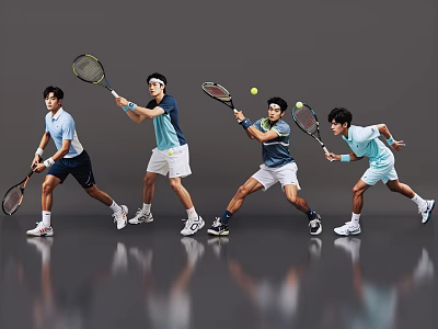 2D Modern Sports Man Tennis Figure Tennis Sport Tennis Prince Sport Figure Fashion Sportswear 3d model