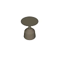 Minimalist Brown Coffee Table With Round Top And Conical Base 3d model