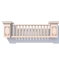 Ornate Stone Railing With Carved Pillars And Vertical Bars Classical Design 3d model