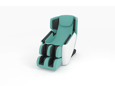 Modern Turquoise Massage Chair Featuring White Black Accents And Ergonomic Design 3d model