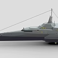 Modern Warship Featuring Sleek Aerodynamic Hull And Prominent Command Bridge Structure 3d model