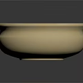 Fresh Orange Creamy Soup Topped With Green Herbs And Red Pieces In Ceramic Bowl